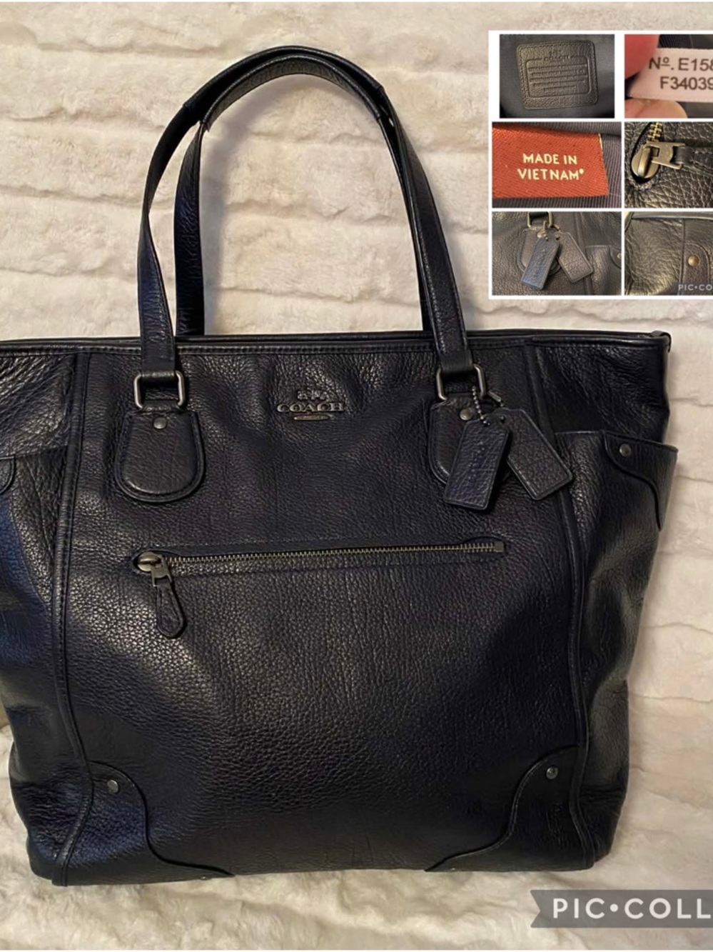 ✨Final Price✨Like New Coach Mickie Pebbled Leather Tote Bag